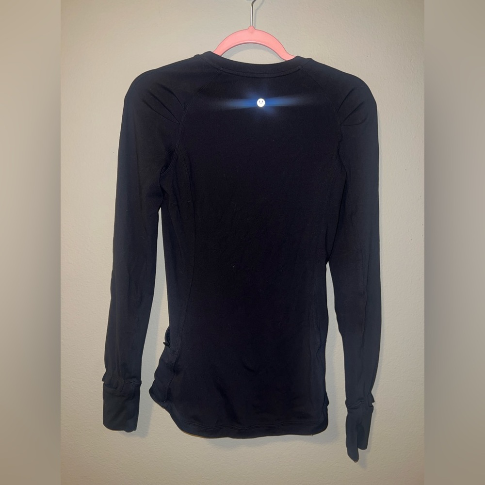 Lululemon Extra Mile Long Sleeve Black Top Size 4 - Picture 8 of 9